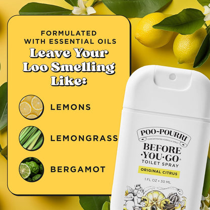 Poo-Pourri Before-You-Go Pocket Toilet Spray, Travel Essentials, 1 Fl Oz, Spring Variety 3 Pack, Each Up to 50 Uses, On-The-Go Bathroom Odor Deodorizer with Essential Oils, TSA Approved Size, 3 Scents