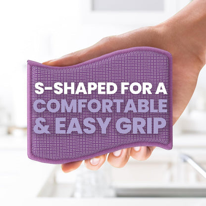 Scotch-Brite Clean & Rinse Non-Scratch Scrub Sponges – Dual-Sided Scrubber with Cloth Side for Wiping, Rinses Clean – 8 Sponges (4 Packs of 2) for Dishes, Countertops, Appliances & More