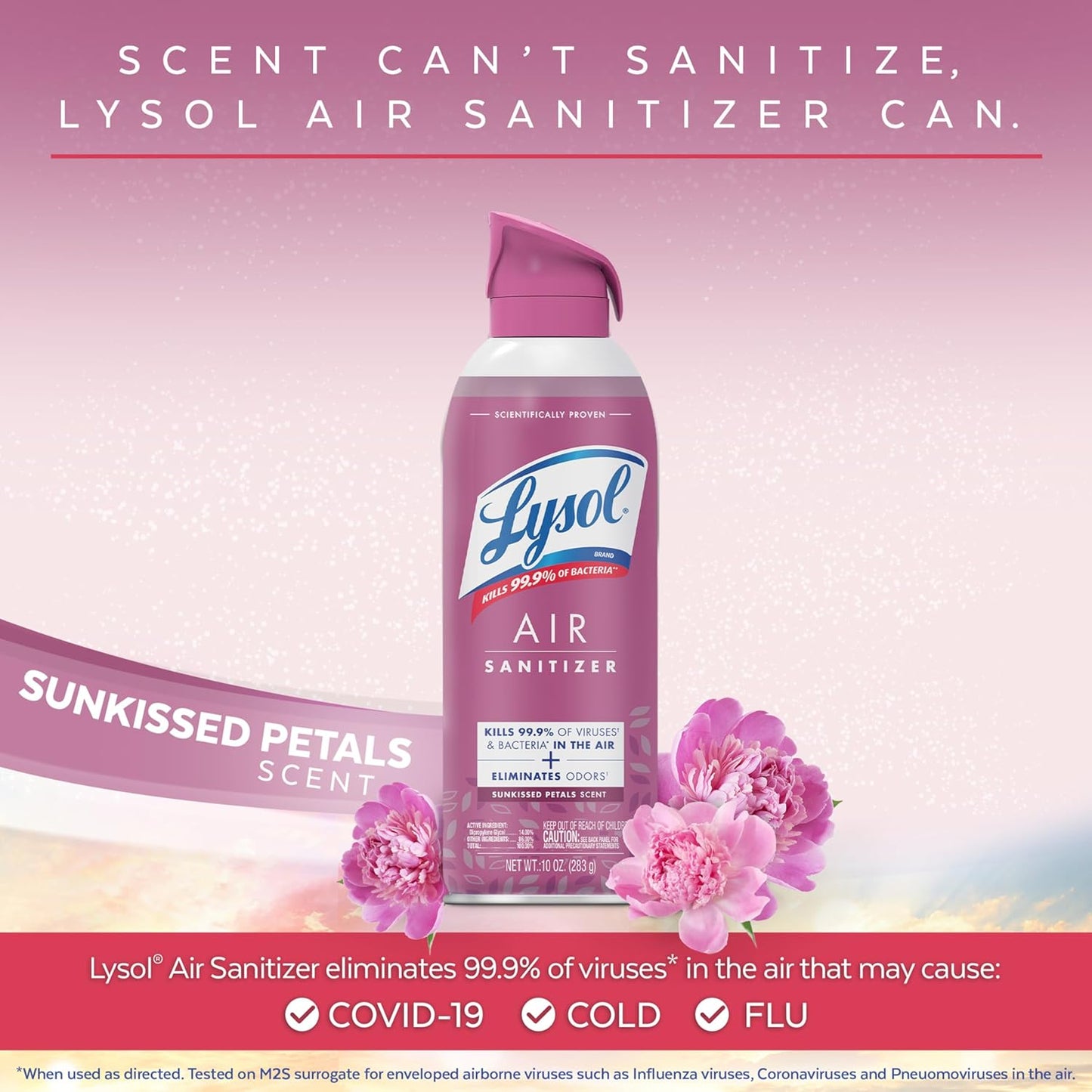 Lysol Air Sanitizer Spray with Bacterial Odor Eliminator for Home & Office, Sanitizing Air Spray, Air Freshener Alternative, Light Breeze Scent, 10 oz (Pack of 3)