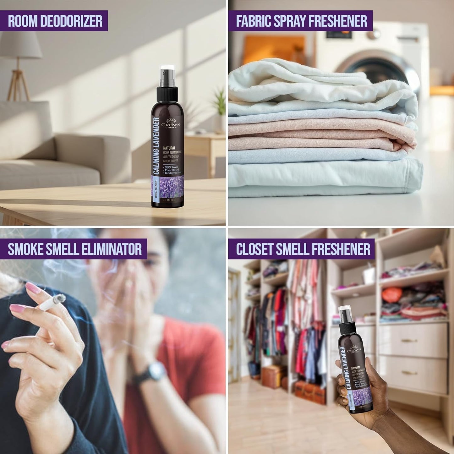 Non-Toxic Odor Eliminator,Natural Cedar Air Freshener Spray for Clothes Storage & Moth Repellent,Closet & Couch Deodorizer,Long Lasting Bathroom & Toilet Freshener, Safe for Kids & Pets-4 oz Pack of 1