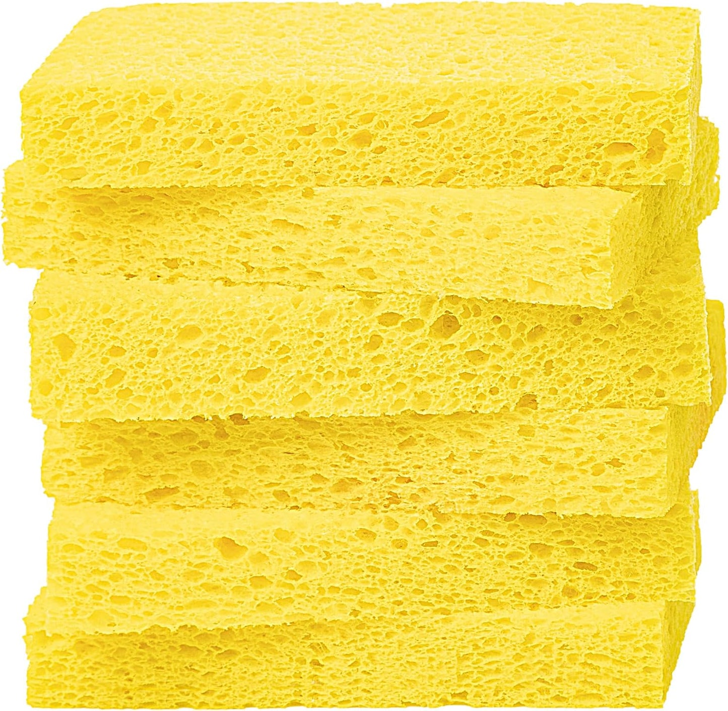 Cellulose Sponges,Heavy Duty Scrub Kitchen Sponge,Clean Tough Messes Without Scratching Sponges Kitchen,Pop Up Eco Sponges DIY Orange (6 Pack)
