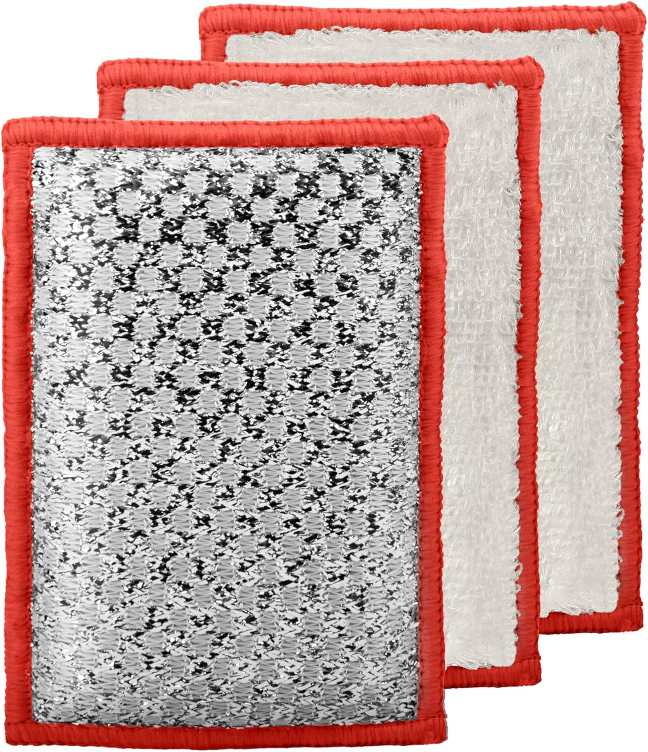 OGGI Bambou Odor-Free Scrubbing Sponges - Natural Scrub Sponges for Dishes, 91% Bamboo-Derived Rayon Cellulose Fiber, Reusable, Absorbent, Durable Scrubbers, Non-Scratch, Washable - 3 pcs, 7x4