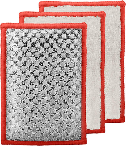 OGGI Bambou Odor-Free Scrubbing Sponges - Natural Scrub Sponges for Dishes, 91% Bamboo-Derived Rayon Cellulose Fiber, Reusable, Absorbent, Durable Scrubbers, Non-Scratch, Washable - 3 pcs, 7x4