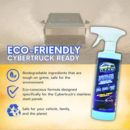Natural Finish Waterless Stainless Steel Cleaner & Wash for Tesla Cybertruck – Eco-Friendly Spray, Removes Grease & Fingerprints, Matte Protection (16 Fl. Oz.)