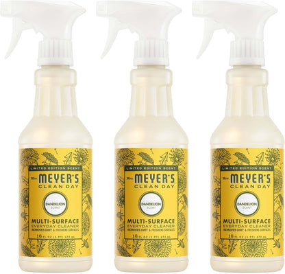 Mrs. MEYER'S CLEAN DAY Multi-Surface Everyday Cleaner, Dandelion Scent, 16 Fl Oz Bottle - 3 Pack