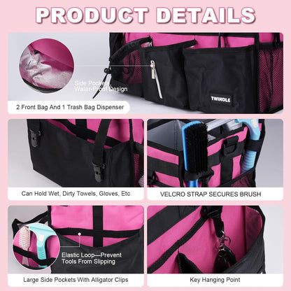 Extra-Large Wearable Cleaning Caddy With Detachable Divider,Cleaning Caddy For Cleaning Supplies Large Cleaning Supply Caddy With Adjustable Shoulder Strap & Waist Belt For Cleaners