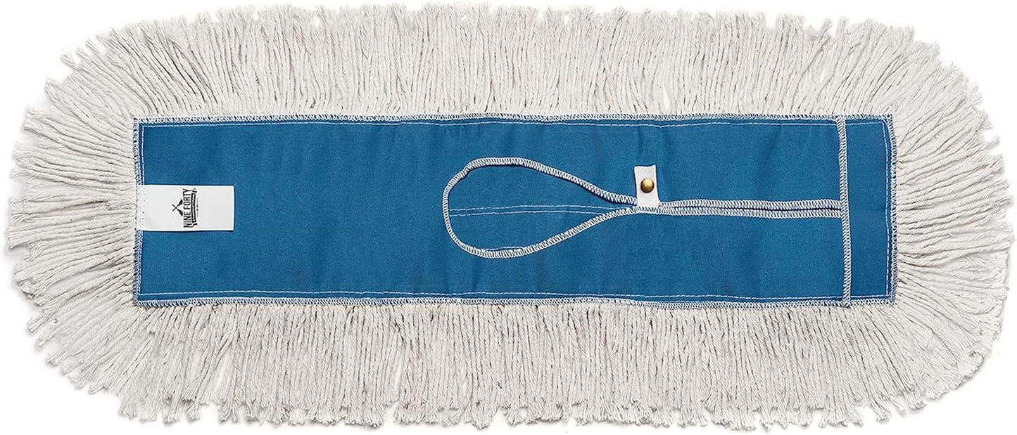 Nine Forty Industrial-Grade 24x5 Cotton Dust Mop Head Refills, Perfect Replacement for Busy Home, Gym, Industrial and Commercial Spaces, Heavy-Duty Mop for Janitorial & Housekeeping Needs - 2 Pack