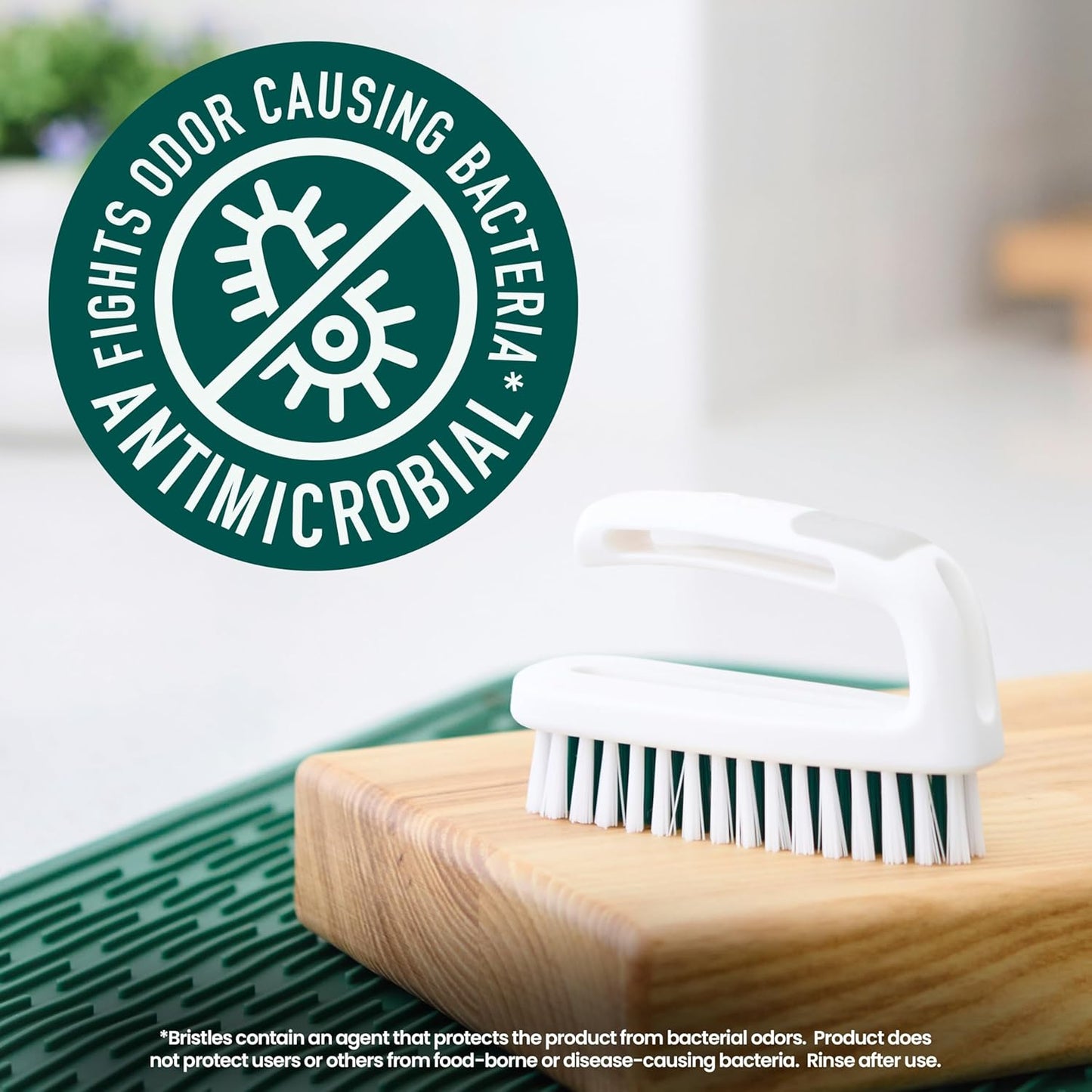Scotch-Brite Handy Brush, Small and Durable Dish Brush with Handle for Scrubbing Hard-to-Reach Cookware, Tubs, Sinks, Car Tires, and More without Scratching, Antimicrobial, and Rinses Clean