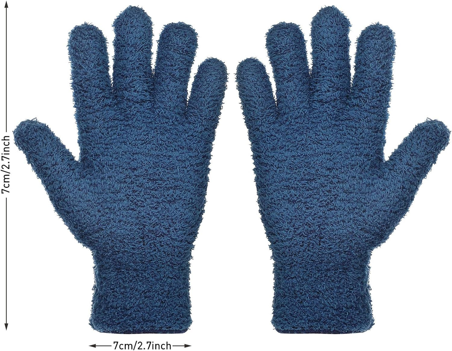 Patelai 2 Pairs Microfiber Gloves for plants Dusting Cleaning Glove Mittens House Cars Blinds Dusting(Blue, Grass Green,Large)
