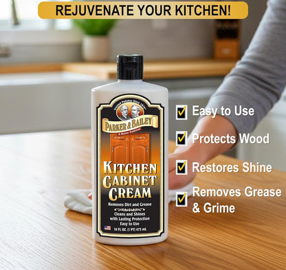 Parker and Bailey Kitchen Cabinet Cream-Wood Cleaner-Grease Remover 16 oz (1)