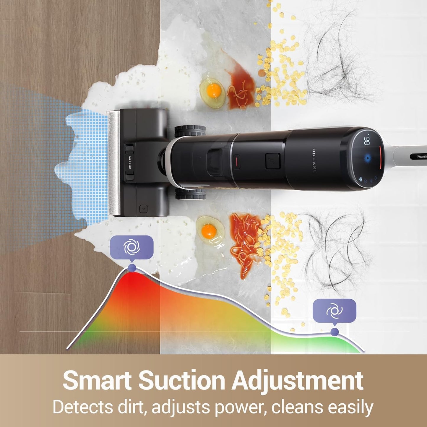 dreame H14 Cordless Vacuum Mop, 180° Lie-Flat Wet Dry Vacuum cleaner, 140°F Brush Washing, Fast Hot Air Drying in 5Mins, Smart Hard Floor Cleaner Machine with Powerful Suction, Great for Sticky Messes