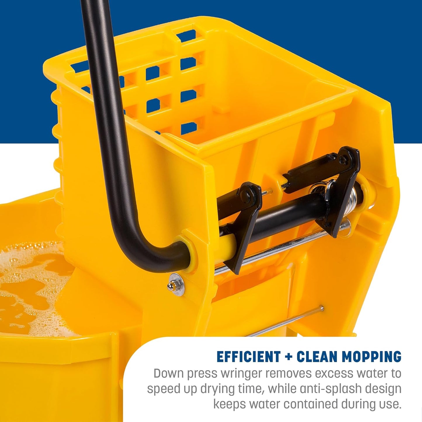 Carlisle FoodService Products 36908W04 Side Press Wringer, 15" Length x 11" Width x 9.88" Height, Yellow, For 26 qt and 35 qt Mop Bucket