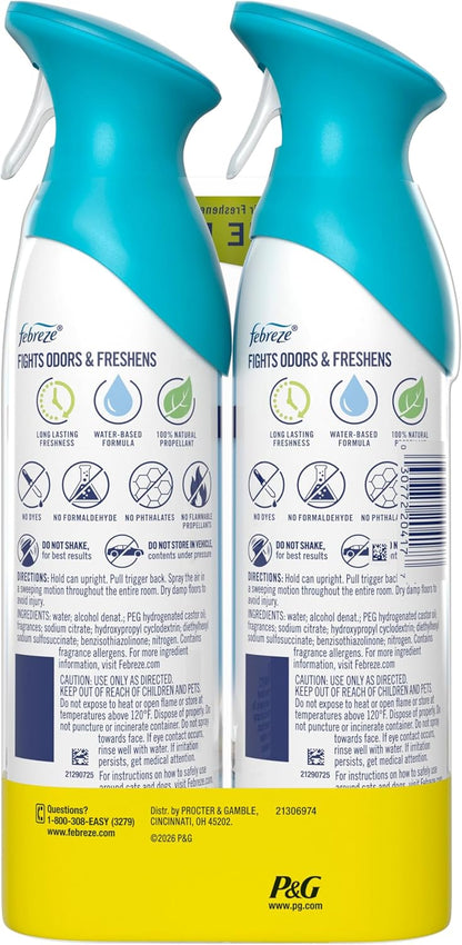 Febreze Air Mist Air Freshener Spray, Odor-Fighting Room Spray, Air Fresheners for Home and Bathroom and Kitchen, Aerosol Can, Downy April Fresh Scent, 8.8oz (Pack of 2)