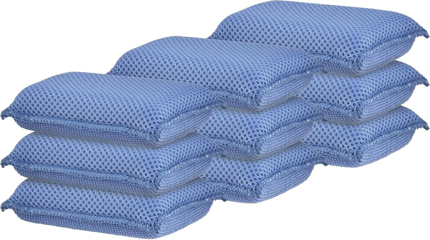 Superio Miracle Microfiber Sponges for Kitchen 3-Pack Red Yellow Blue, Kosher Non-Scratch Sponge Scrubber Heavy Duty Multi-Purpose Cleaning of Dishes, Pots, Pans and Counter tops, Machine Washable