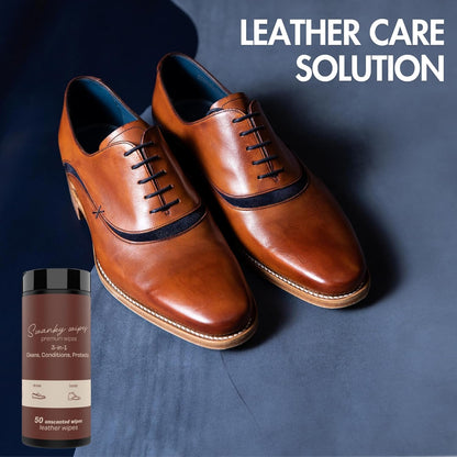 Swanky Leather Wipes - Leather Cleaner and Conditioner for Purses, Shoes, Furniture Polish & Car Seats, Prevents Fading & Cracking, Restores Softness & Shine - Soft Wipes, 30 Count