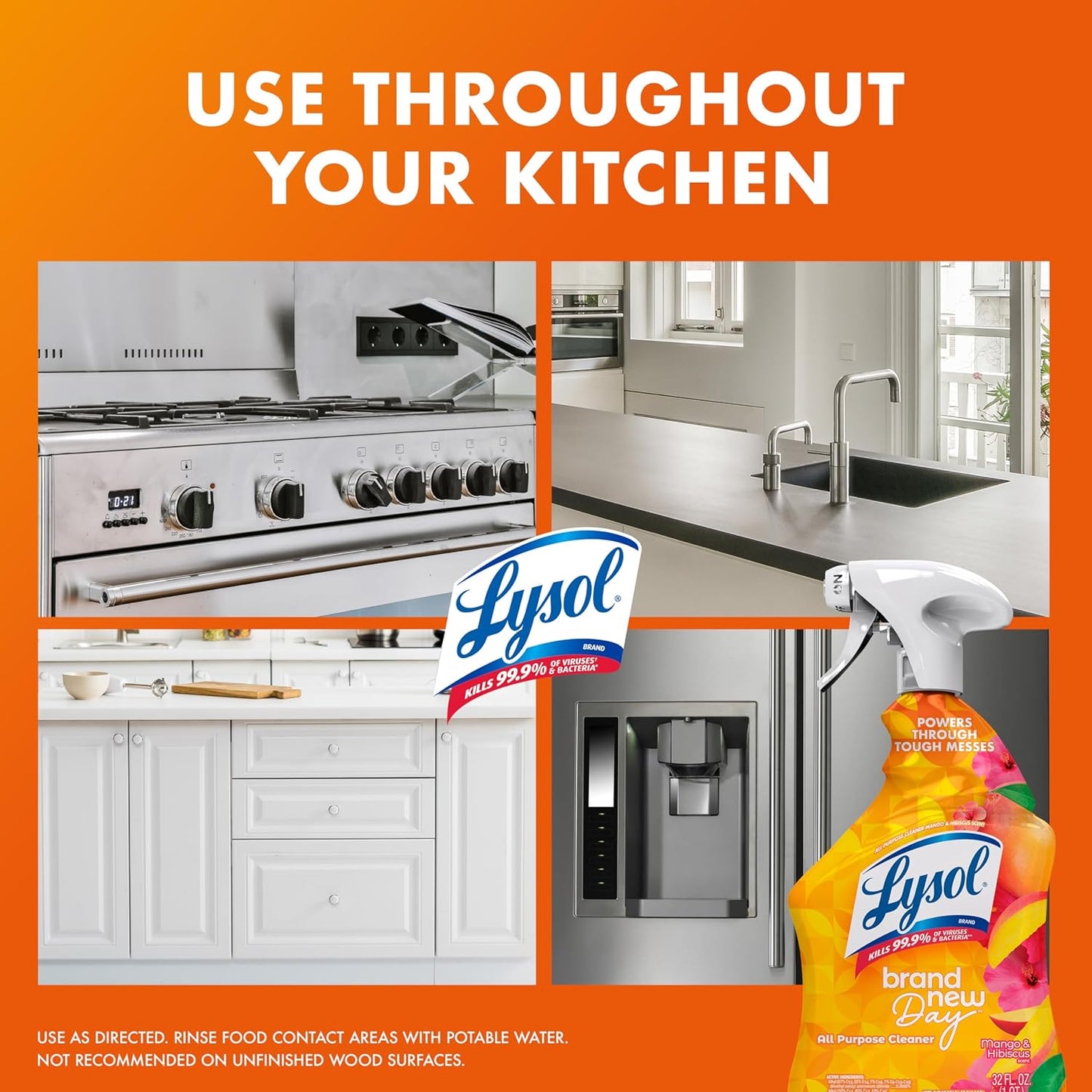 Lysol All Purpose Cleaner Spray, Multi-Purpose Disinfecting Spray, Kitchen & Bathroom Cleaner, Lemon Breeze Scent, 32 Fl Oz