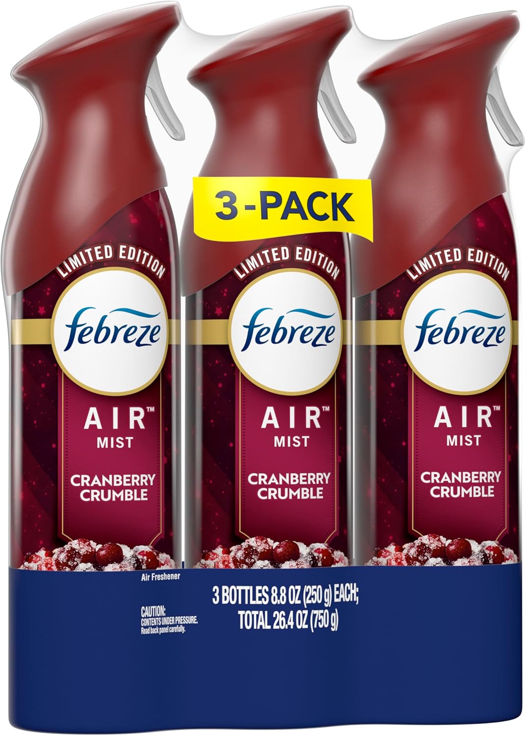 Febreze Air Freshener Spray, Odor-Fighting Room Spray, Crisp Fall Breeze, Cuddle Weather, Baked Cinnamon Apple, 8.8oz, 3 Count