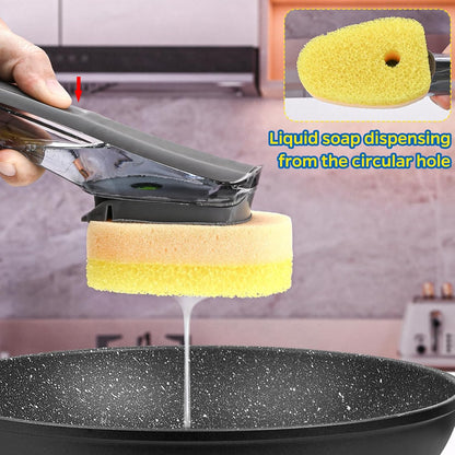 Sponge Dishwand Brush Refills for Scotch-Brite Dishwand - 10 Pack Dish Soap Non-Scratch Brush Refills for Nonstick Pots and Pans, Glass & Tubs (Pink)