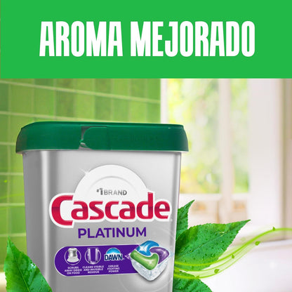 Cascade Platinum Plus ActionPacs Dishwasher Detergent Pods, Dishwasher Soap, Mountain, 52 Count