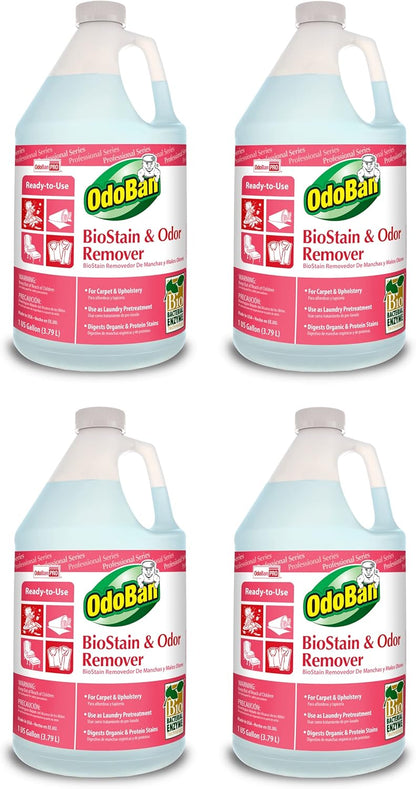 OdoBan Professional Cleaning and Odor Control Solutions, Ready-to-Use Biostain and Odor Remover, Made in the USA, 32 oz Spray Bottle and 1 Gallon