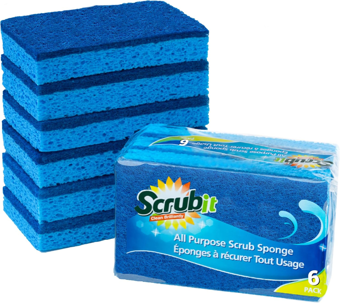 Scrubit Non-Scratch Cleaning Scrub Sponges- Scrubbing Dish Sponge Ideal for Washing Kitchen,Dishes, Bathroom &More – Dishwashing Sponge Along with A Thought Scrubber – 24 sponges