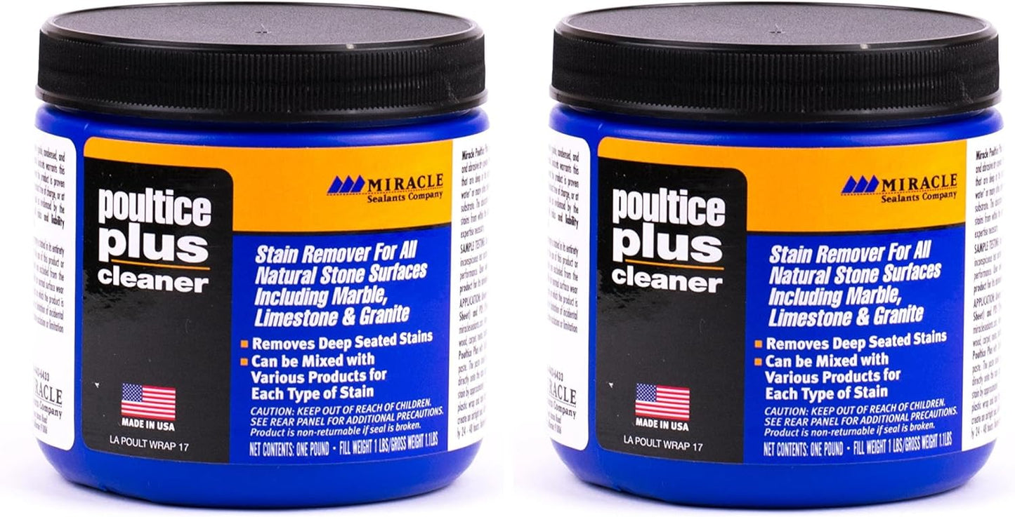 Miracle Sealants Poultice Plus Stain Remover for Countertops, Tile, Stone & Masonry, 1 lb, 3 Pack