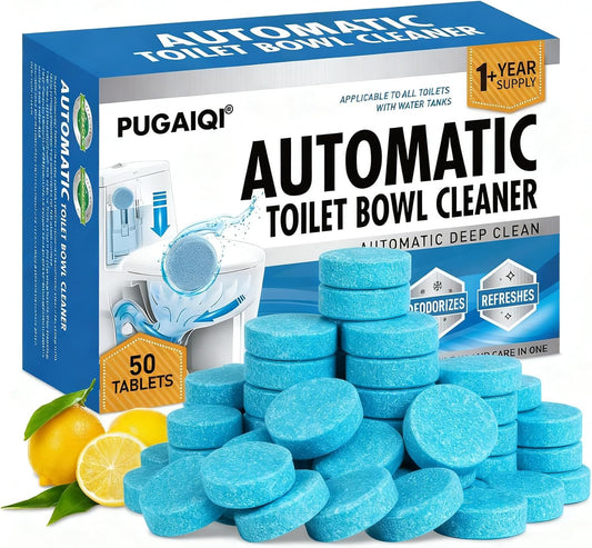 Toilet Bowl Cleaner Tablets Blue Toilet Tank Cleaners,blue toilet bowl tabletsHard Water Stain Remove, Effervescent Stain & toilet deodorizer， Automatic Toilet Cleaning & Deodorizer 50 Tabs YYDS