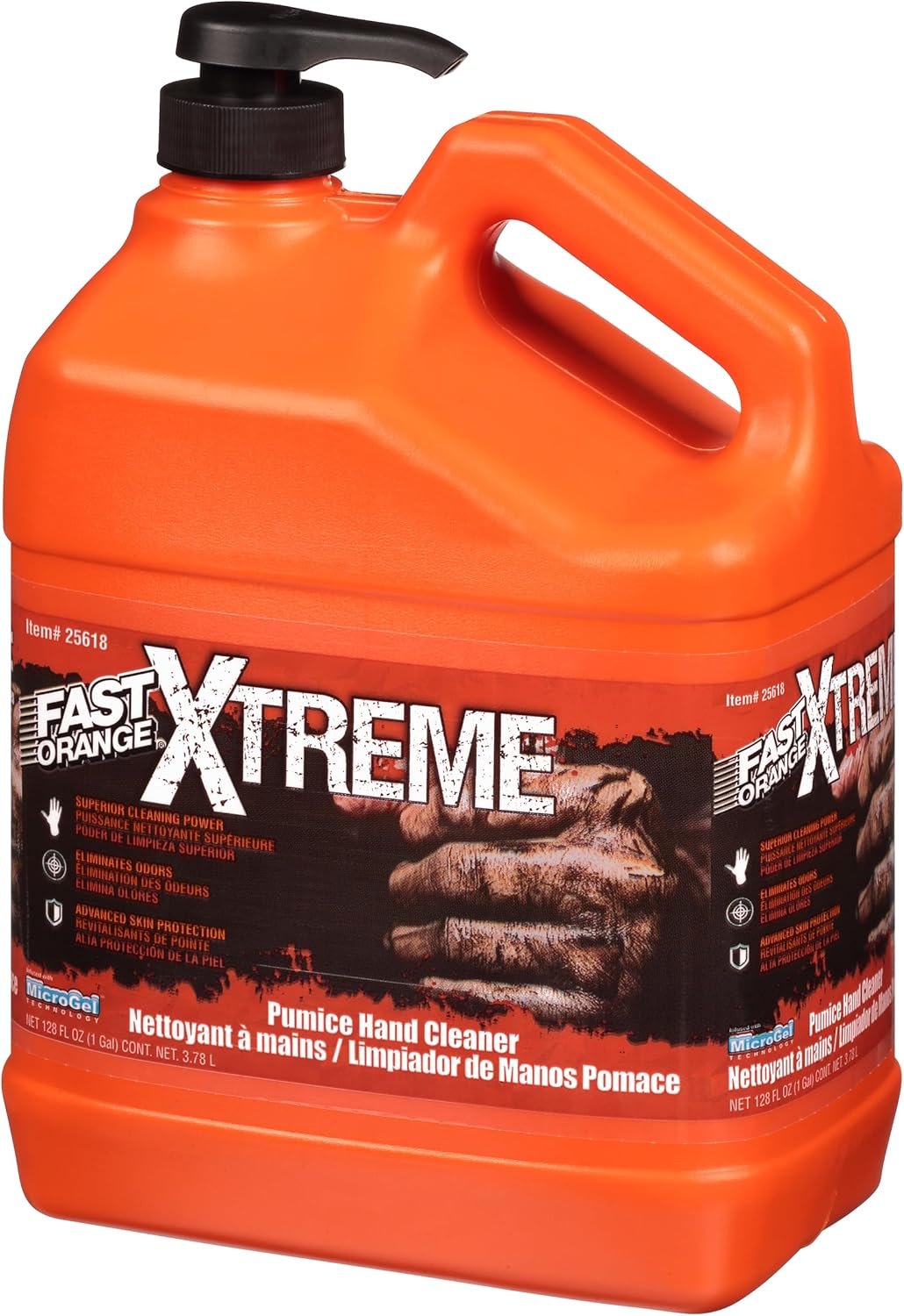 Fast Orange 25108 Pumice Lotion, Heavy Duty Hand Cleaner, Natural Citrus Scent, Waterless Cleaner For Mechanics, Strong Grease Fighter, 7.5 oz