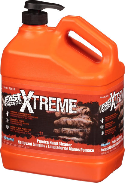 Fast Orange 25108 Pumice Lotion, Heavy Duty Hand Cleaner, Natural Citrus Scent, Waterless Cleaner For Mechanics, Strong Grease Fighter, 7.5 oz