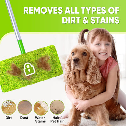 6-Pack Reusable Microfiber Mop Pads Compatible with Swiffer Sweeper, Dry & Wet Sweeping Cloths - Washable Wet Pads Refill for Multi-Surface/Hardwood Floor Cleaning