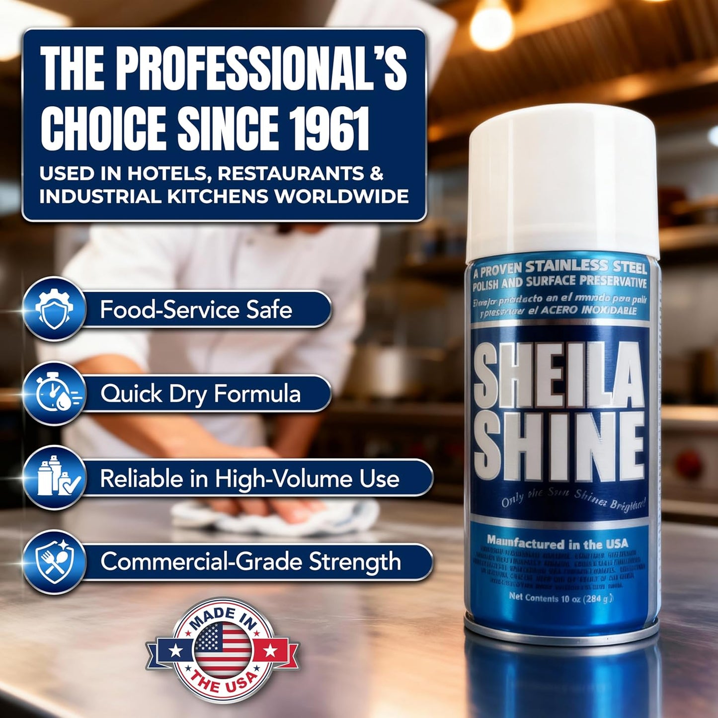 Sheila Shine 12 x 10oz Stainless Steel Cleaner and Polish With Cloth - Cleans, Polishes & Protects Kitchen Appliances, Refrigerators, Sinks, Ovens & Grills - Stainless Steel Fridge Cleaner