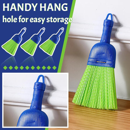 Domensi 2 Pcs Whisk Broom Poly Fiber Handheld Brush Hand Brush Outdoor Car Broom with Hang Hole for Cleaning Inddoor Porches Floors Decks Driveways Dirt Dust