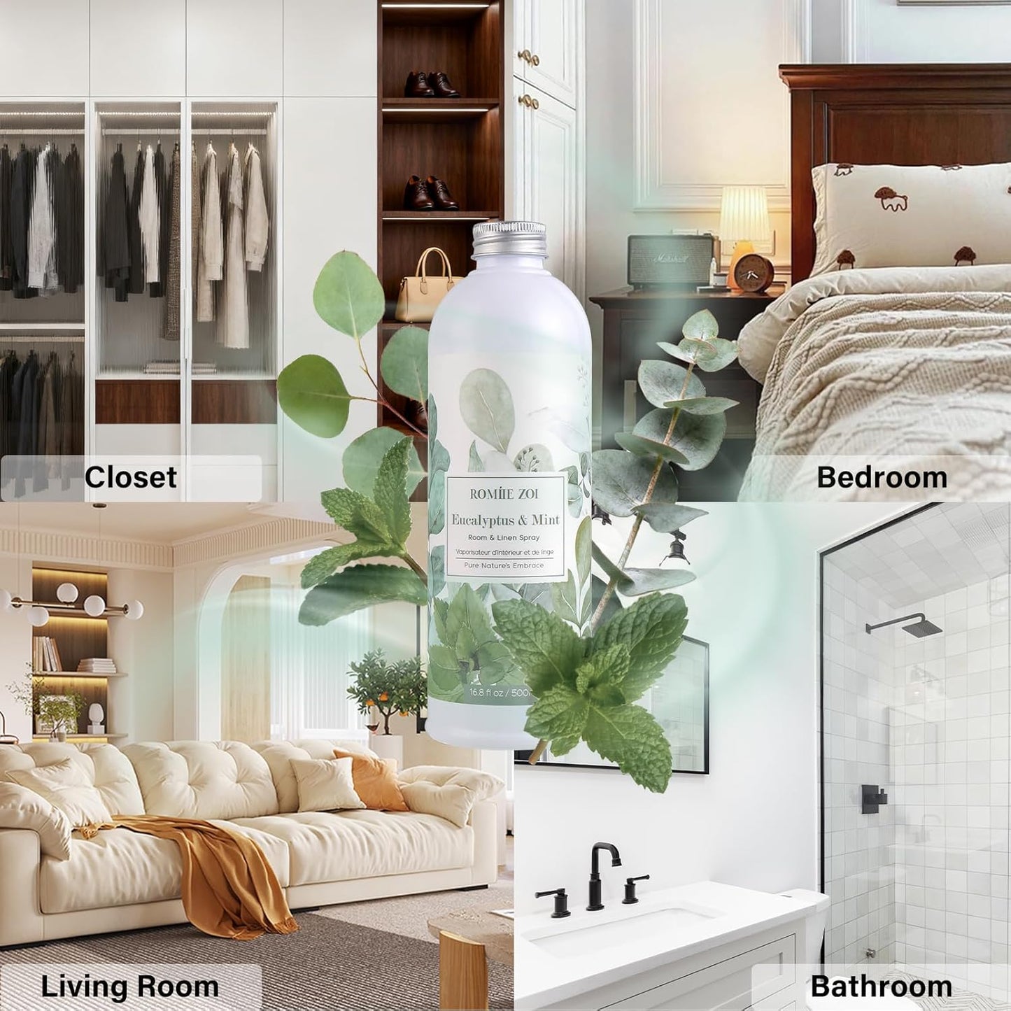 ROMIIE ZOI Room Spray Lemon, Air Freshener Spray Made with Natural Plant Extract, Scented Room Spray for Home Fragrance Fabric Spray Freshener 8.5 FL OZ