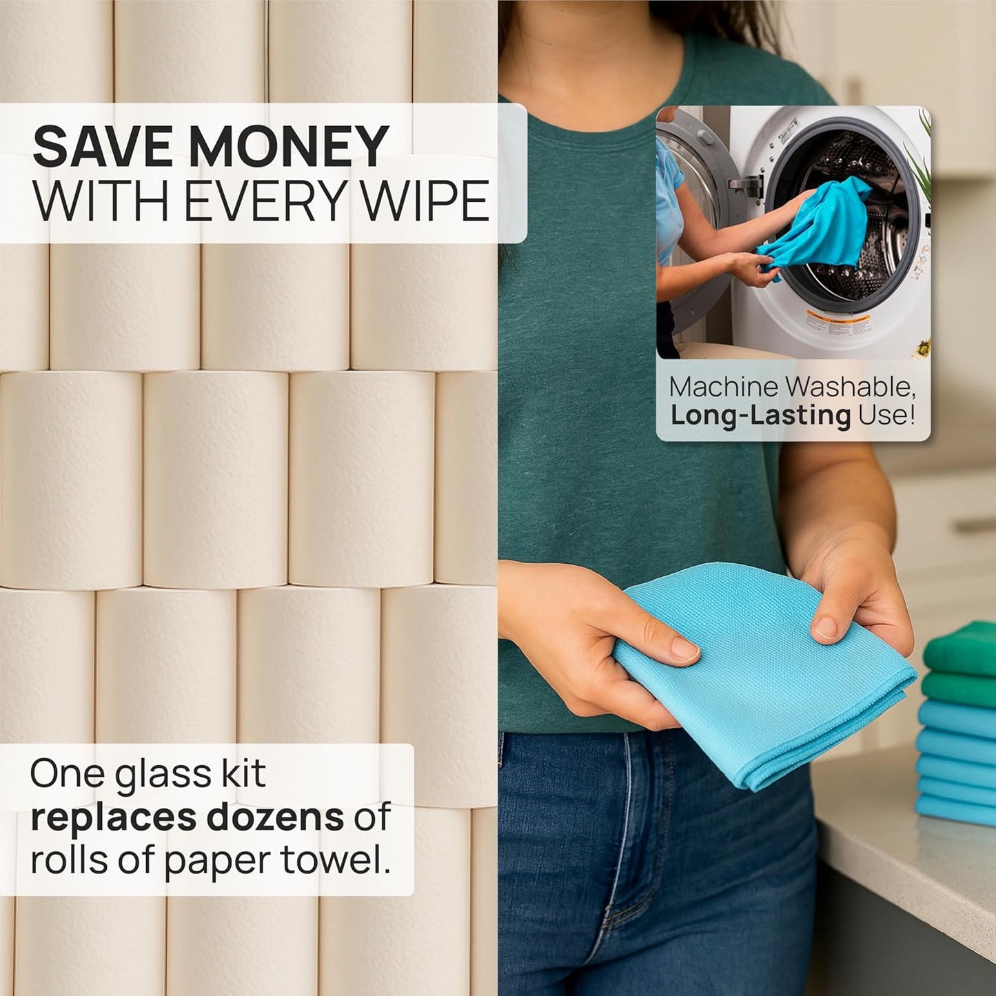 Claro Stainless Steel Cleaner Cloth 8-Pack – Microfiber Cleaning Cloths for Appliances, Sinks & Fridge | Lint-Free Streak-Free Stainless Reusable Alternative to Chemical Cleaners