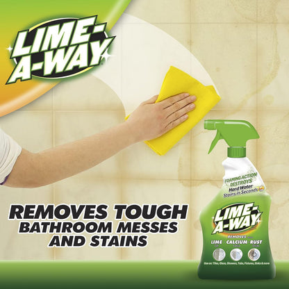 Lime-A-Way Hard Water Stain Remover Spray, Removes Lime, Calcium & Rust in Seconds, Bathroom Cleaner, 22 fl oz