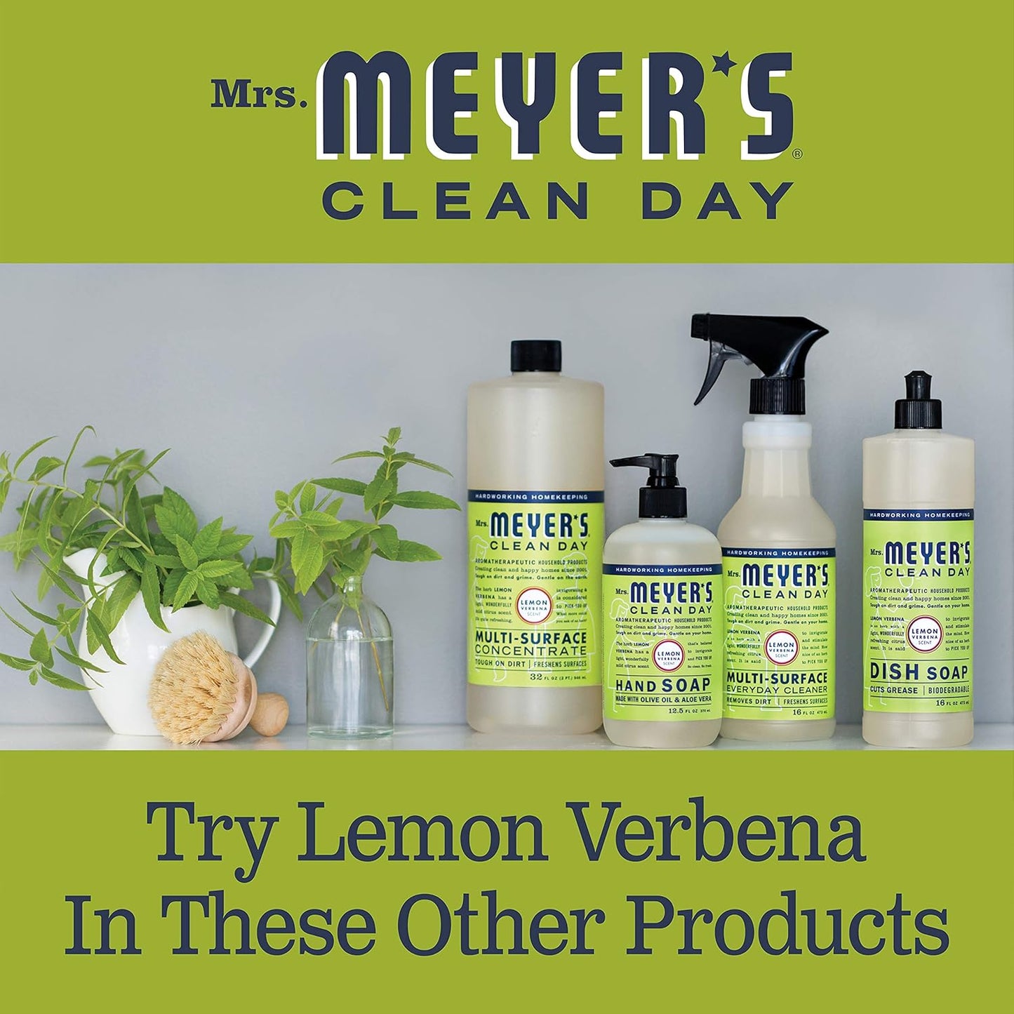 MRS. MEYER'S Clean Day Vinegar Gel Cleaner, Lemon Verbena (12 Fl Oz, Pack of 1)