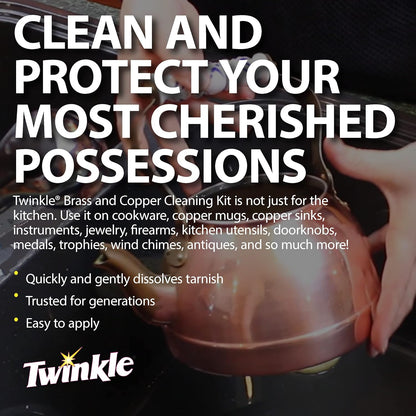 Twinkle Brass & Copper Cleaning Kit, Easy Effective Cream Formula, 4.38-Ounce (Pack of 2)