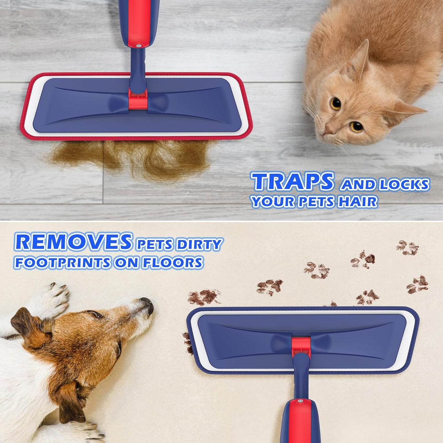 Spray Wet Mops for Hardwood Floor Cleaning: MEXERRIS Floor Mop with 5 Washable Pads for Swiffer Powermop & 2 Refillable Bottles - Home Commercial Dust Dry Mops for Wood Laminate Vinyl Tiles Ceramic