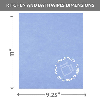 Kitchen and Bath Amazing Wipes-Absorbent and Reusable Cloth for Washing,Drying,Wiping in The Bathroom or Cuisine Surfaces|Cleaning Sink,Tiles,Bathtub,Walls,Mirror Or Floors (1 Pack-4 Wipes, Blue)