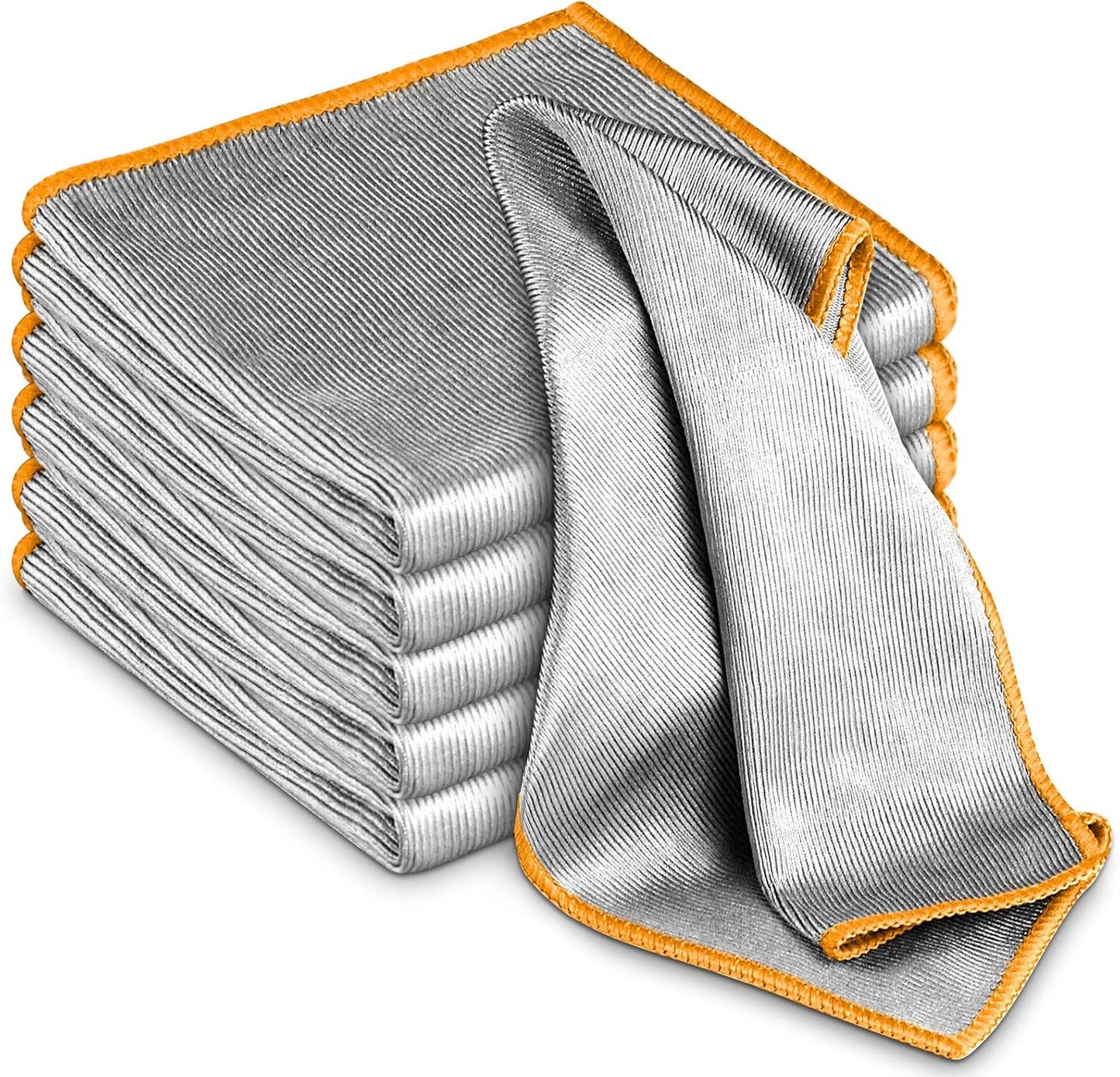 Glass Polishing Cloth Streak Free Miracle Cleaning Cloth Lint Free Microfiber Cleaning Rags for Glasses Kitchen Dish Mirrors Easy Clean, Pack of 6, 12" x 12"