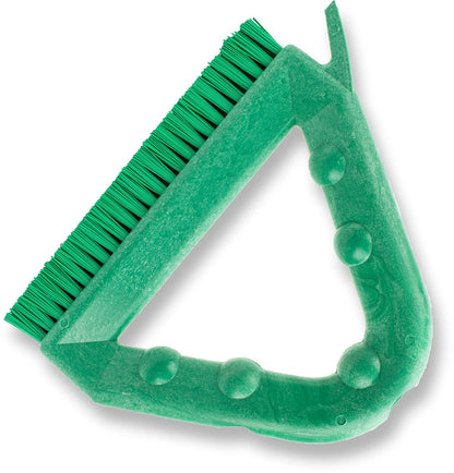 SPARTA Plastic Commercial Grout Brush, Triangle-Shaped Scrub Brush with Scraper and Two Threaded Holes for Attaching Handle (Sold Separately), 9 x 7 x 7 Inches, Gray
