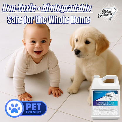 Black Diamond Stoneworks Marble & Tile Floor Cleaner Concentrate, pH Neutral, Streak-Free & No-Rinse Formula for Granite, Travertine, Limestone, Slate, Ceramic & Porcelain Floors (1 Quart)