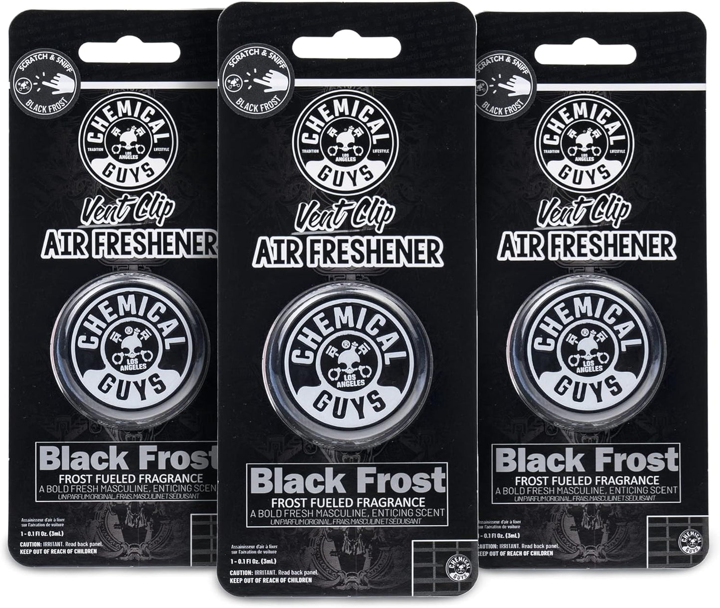 Chemical Guys Black Frost Air Premium Car Air Freshener Spray & Odor Eliminator - Crisp Masculine Scent Spray for Trucks, SUVs, RVs, and Motorcycles - Use in Home, Office, or Garage, 16 oz Bottle