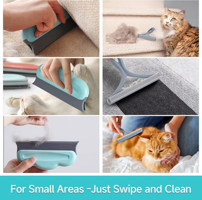 Carpet Rake for Pet Hair Removal Tool, Reusable Pet Hair Remover Broom, Dog&Cat Hair Remover Scraper Rake with 54” Adjustable Long Handle, 3 Pcs Carpet Brush Rake for Rugs, Mats, Couch, Furniture