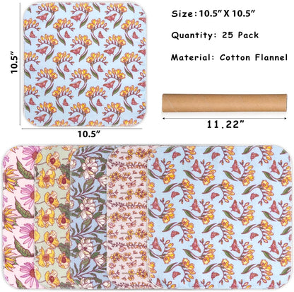 25 Pack Reusable Paper Towels, Paperless Towels Roll Washable Cotton Cloth for Kitchen Towels Zero Waste Products Alternative Paper Towels Alternative (Bohemian)