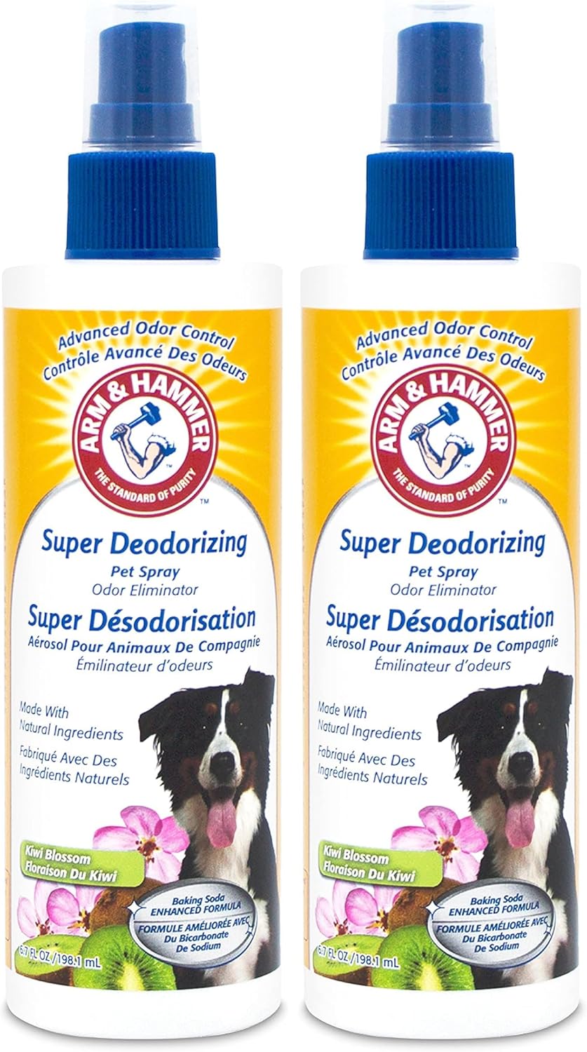 Arm & Hammer For Pets Super Deodorizing Spray for Dogs | Best Odor Eliminating Spray for All Dogs & Puppies | Fresh Kiwi Blossom Scent That Smells Great, 6.7 Ounces-1 Pack (FF9367)