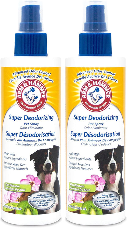 Arm & Hammer For Pets Super Deodorizing Spray for Dogs | Best Odor Eliminating Spray for All Dogs & Puppies | Fresh Kiwi Blossom Scent That Smells Great, 6.7 Ounces-1 Pack (FF9367)
