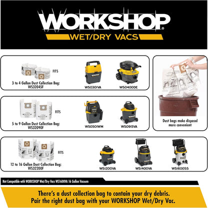 WORKSHOP Wet/Dry Vacs Shop Vacuum Accessories WS25001A Dusting Brush Attachment for Wet Dry Vacuum Cleaners, Fits 2-1/2-inch Extension Wands and Hoses