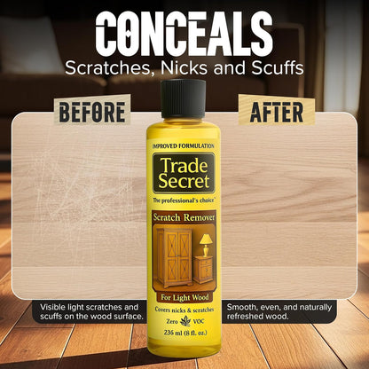 Trade Secret Scratch Concealer for Real Wood Furniture & Floors – Restores Dark Wood Scratch, Covers Nicks, Scuffs & Dogs, Cats Scratches, Marks, Minor Defects