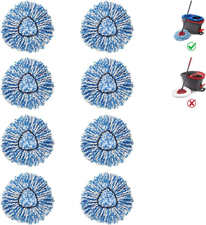 BonusLife 3-Pack Mop Head for O-Ceda RinseClean Spin Mop Refill 2-Tank System Only Easy Cleaning Microfiber Replacement